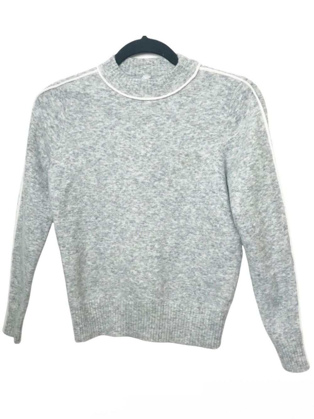 Athleta Gray Transit Wool Blend Crew Neck Sweater